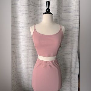 Pink 2 piece skirt set